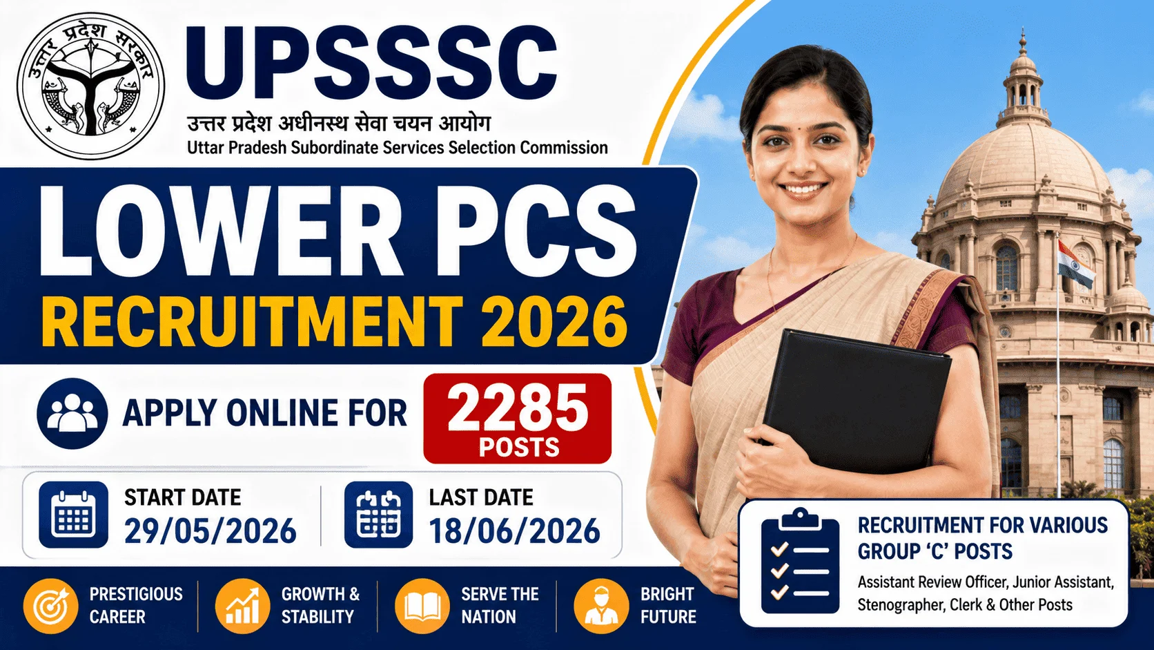 UPSSSC Lower PCS Recruitment 2026 Apply Online for 2285 Posts